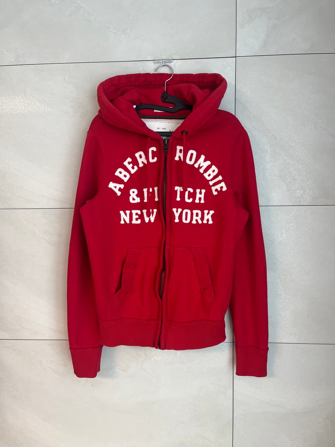 아베크롬비 스펠로고 대장 후드집업 레드 [S] 상품이미지3