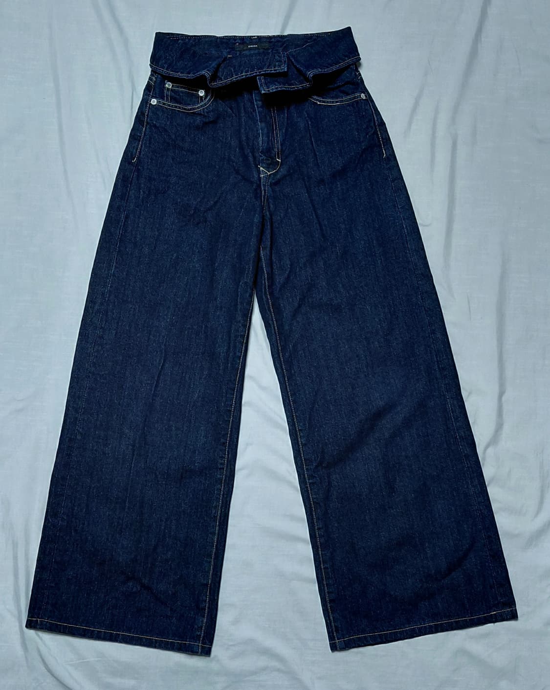 [EMODA] 에모다 하이웨이스트 폴드 오버 와이드 데님 (사이즈 1) 상품이미지1