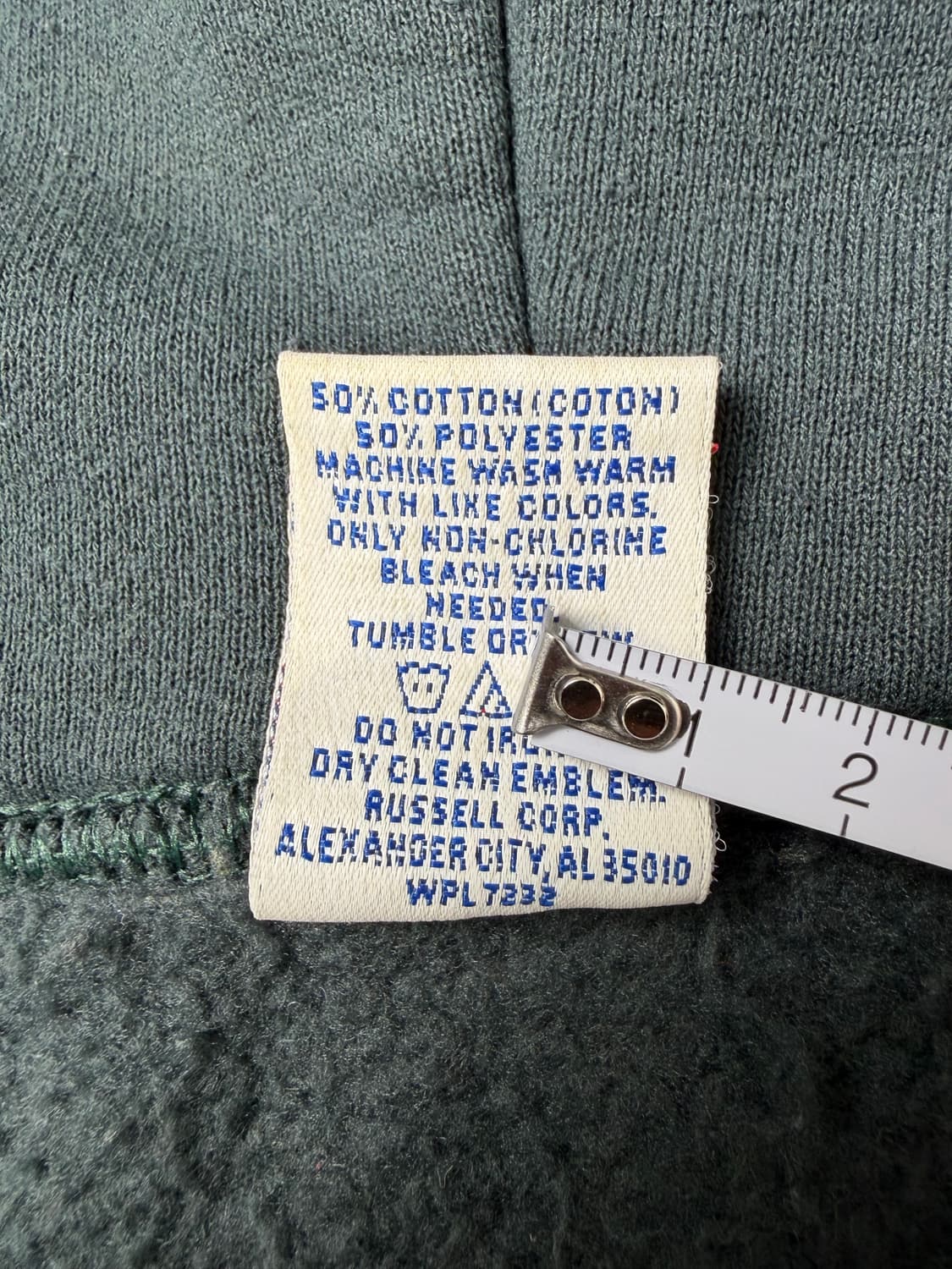 90s Russell Zip Up Hoodie (sage green) 상품이미지4