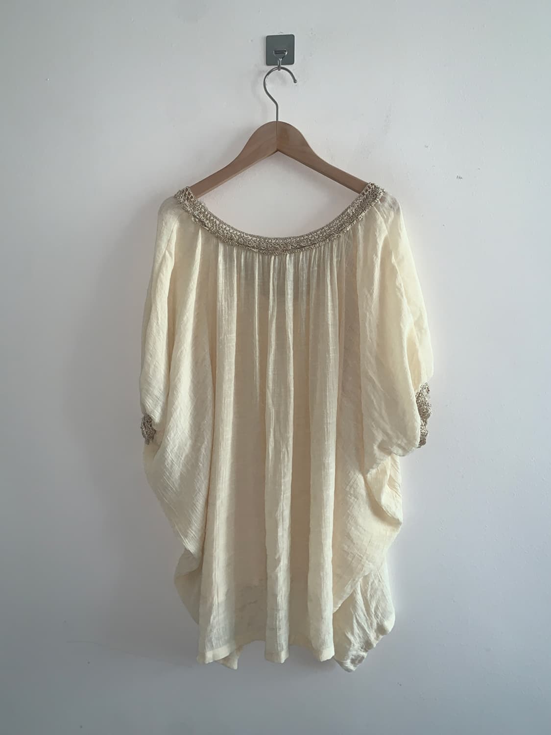 Linen lace u neck long blouse 상품이미지6