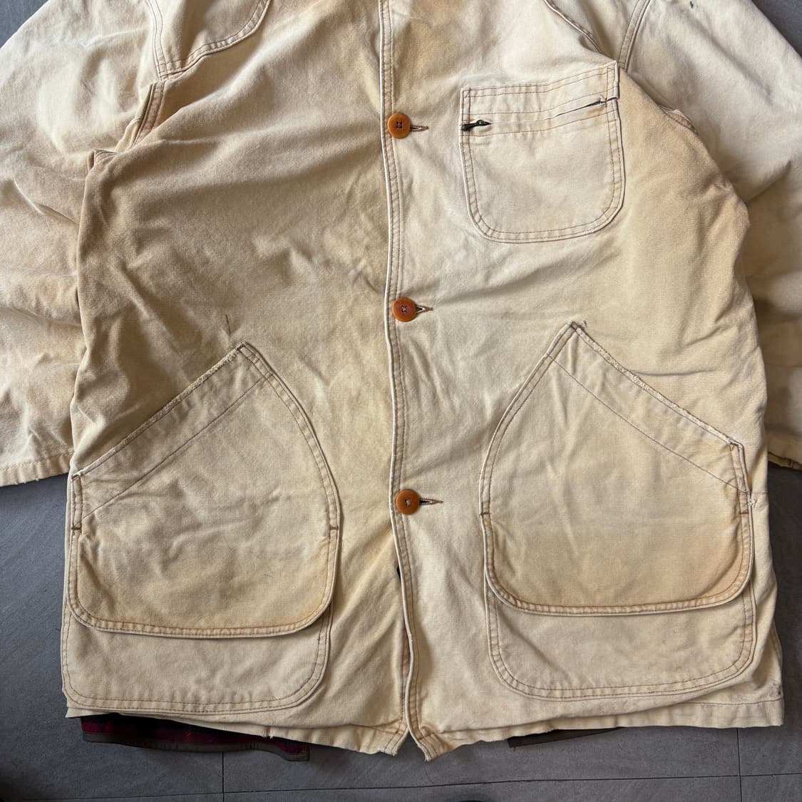 90s L.L.bean 90년대 미국 생산 엘엘빈 베이지 헌팅 자켓 상품이미지3