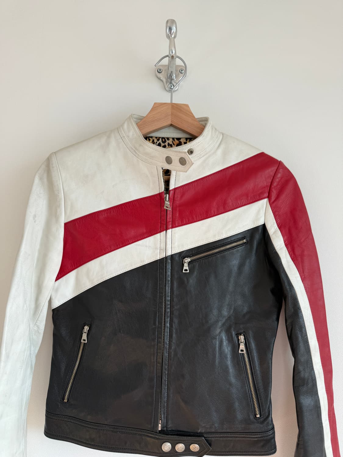 Pre owned 레더 레이싱 자켓(얼룩 확인) 상품이미지2