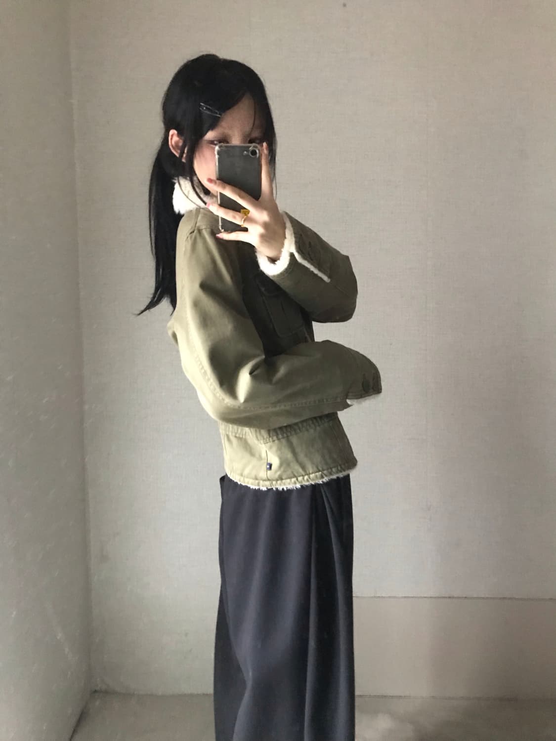 아베크롬비 카키 퍼자켓 상품이미지3