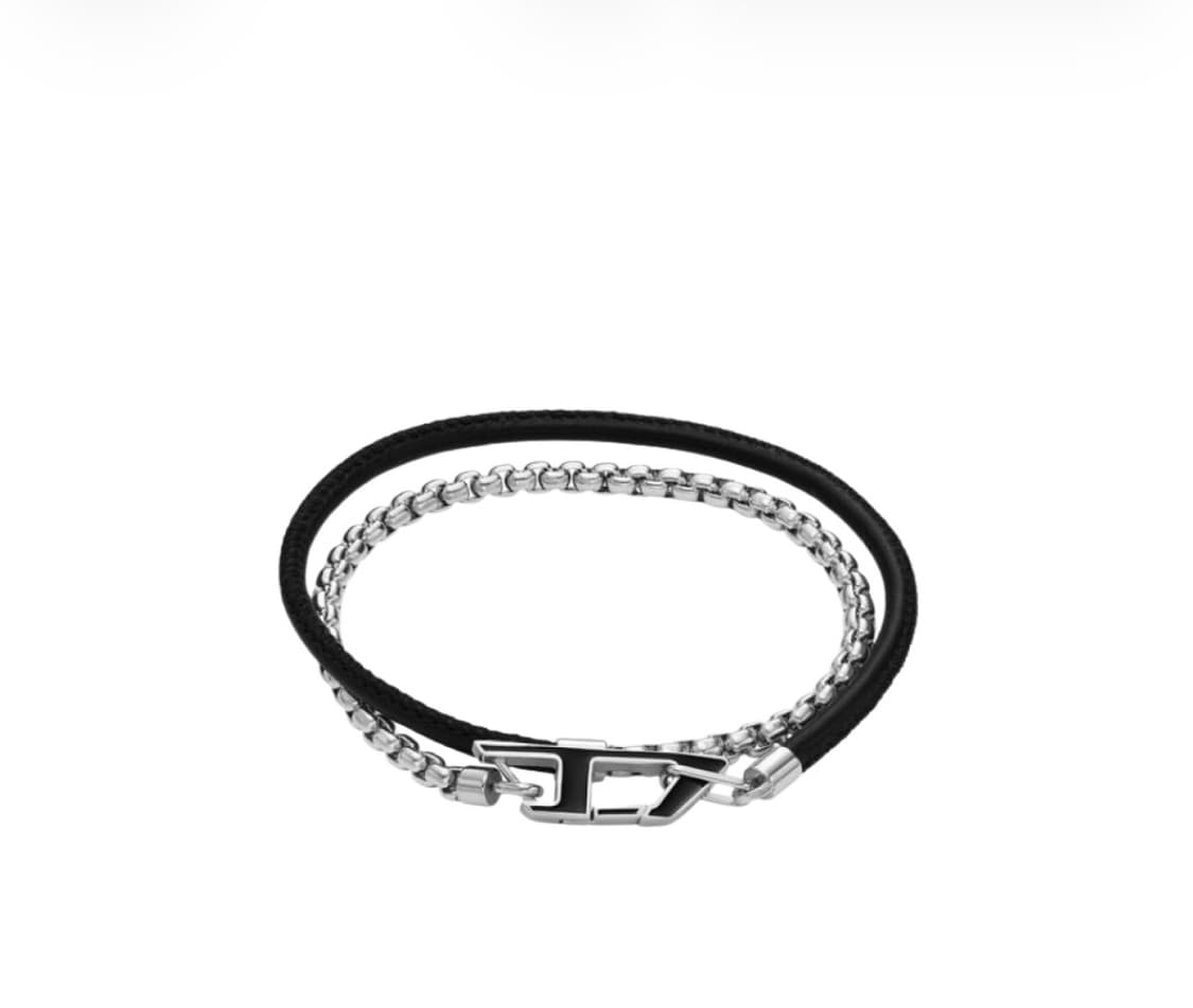 디젤 Dx1472 스테인리스 스틸 체인 브레이슬릿 실버 블랙 상품이미지1