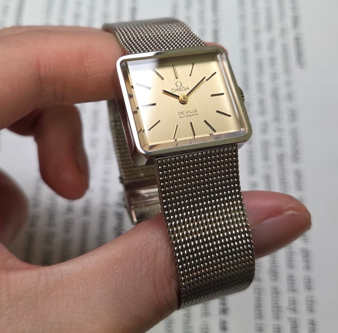 빈티지 오메가 드빌 사각탱크 샴골판 각유리 여성용 브레이슬릿 ver. 상품이미지4
