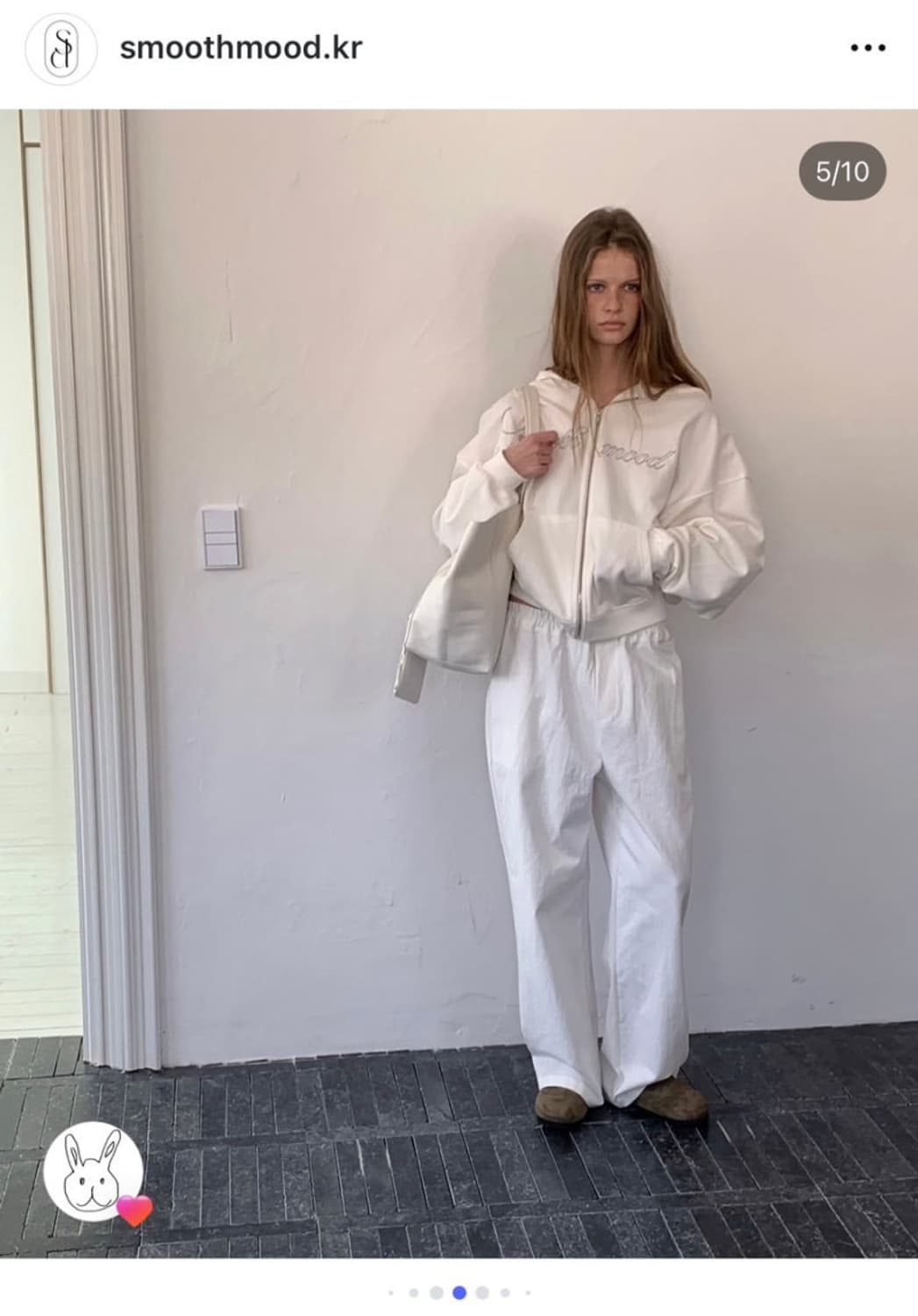 스무드무드 노즈 코튼 팬츠 아이보리 상품이미지1