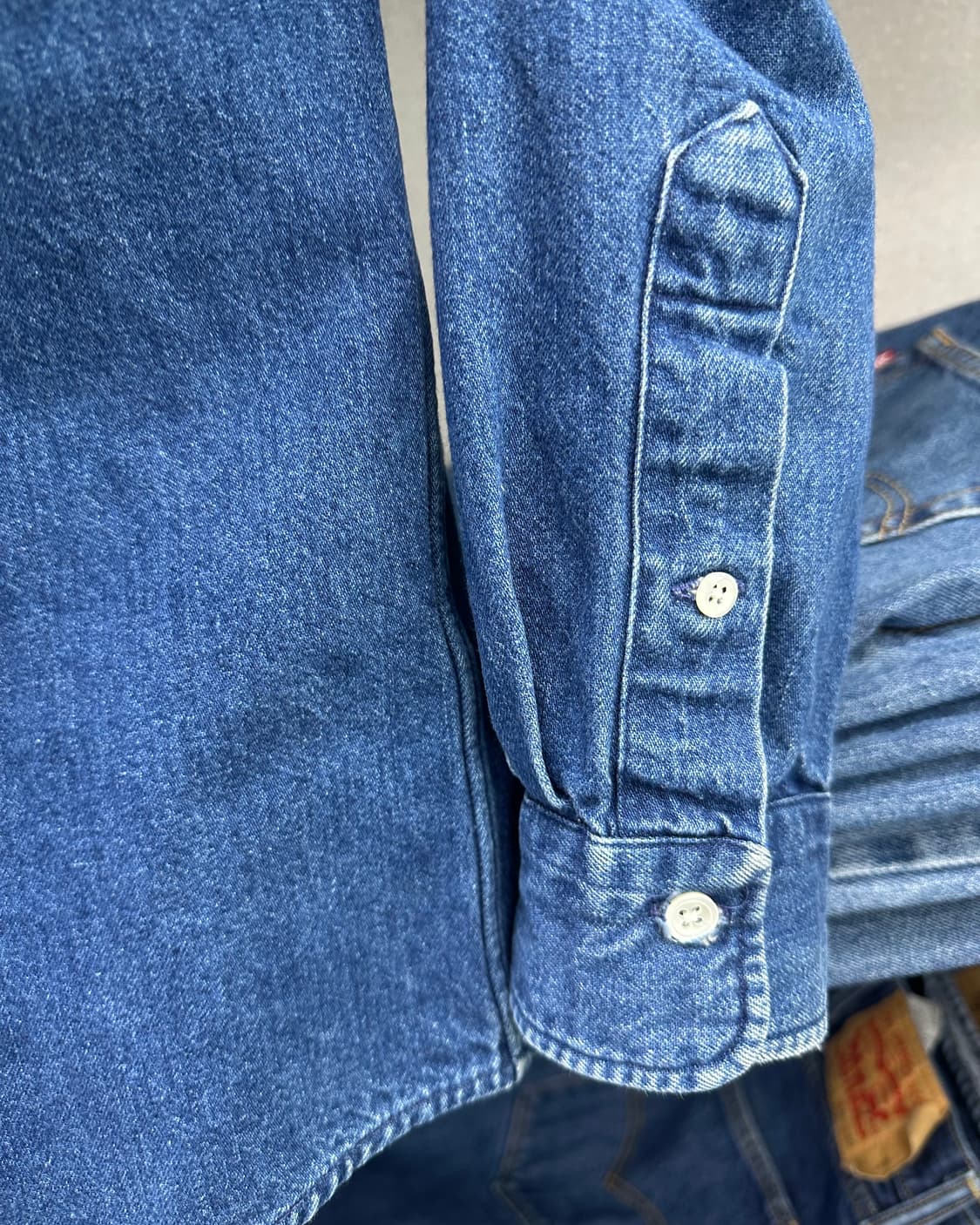 (L)80~90'S 폴로 컨트리 USA 데님셔츠-M1815 상품이미지5