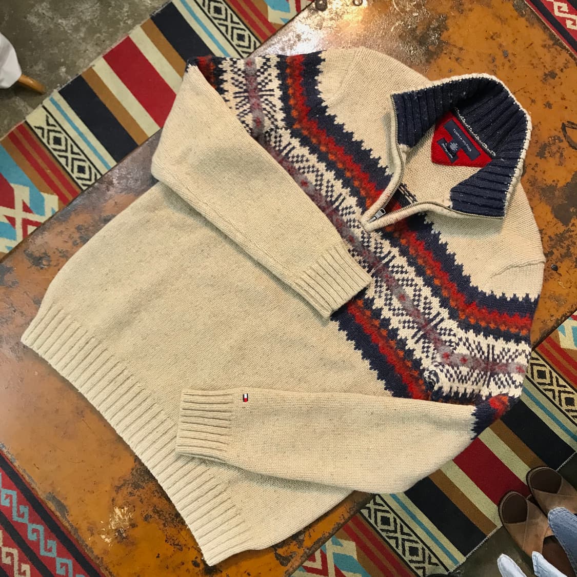 타미힐피거 베이지 페어아일 울 반집업 풀오버 남성 102 105  상품이미지2