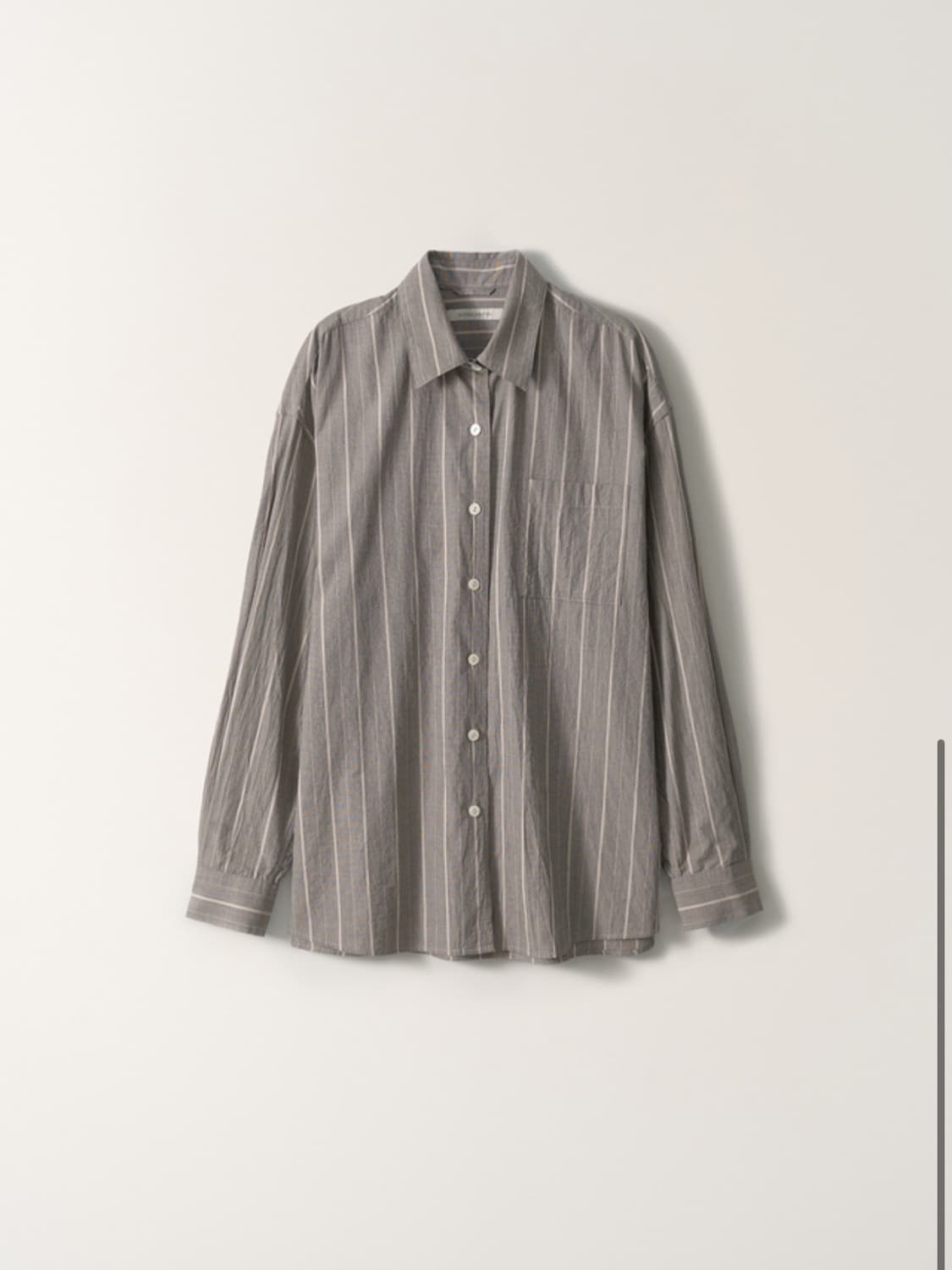 낫띵리튼 Moss stripe loose fit shirt 차콜 상품이미지3