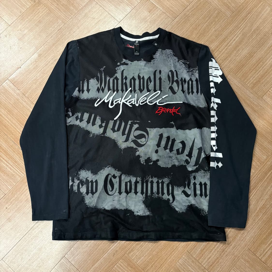 투팍 마카벨리 코튼&매쉬 믹스 롱슬리브 티셔츠 상품이미지1