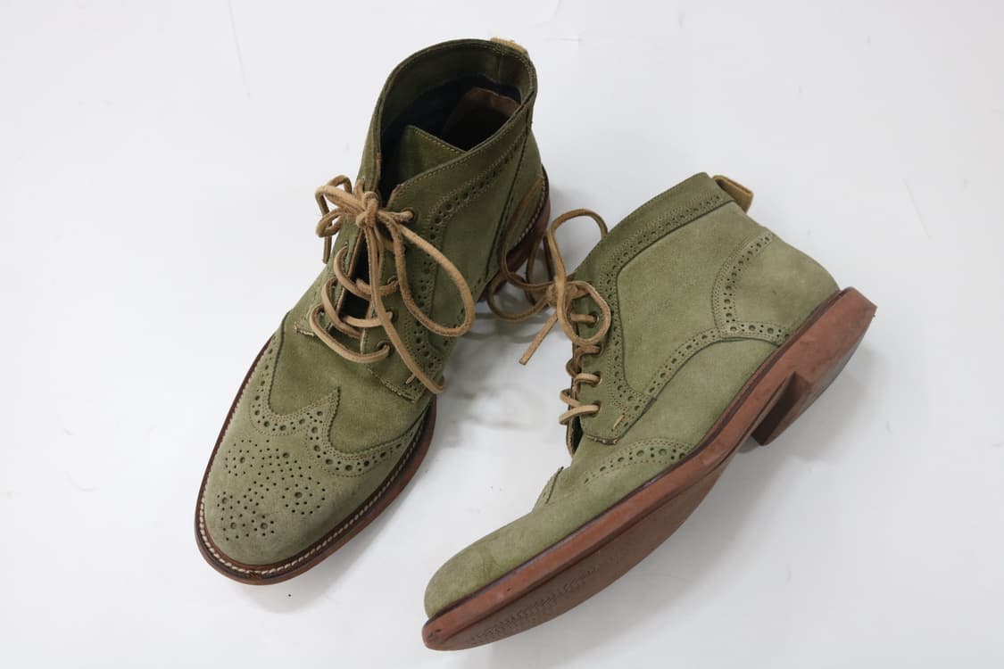 알프레도 바니스터 빈티지 그린 스웨이드 윙팁 부츠 (42) 상품이미지3