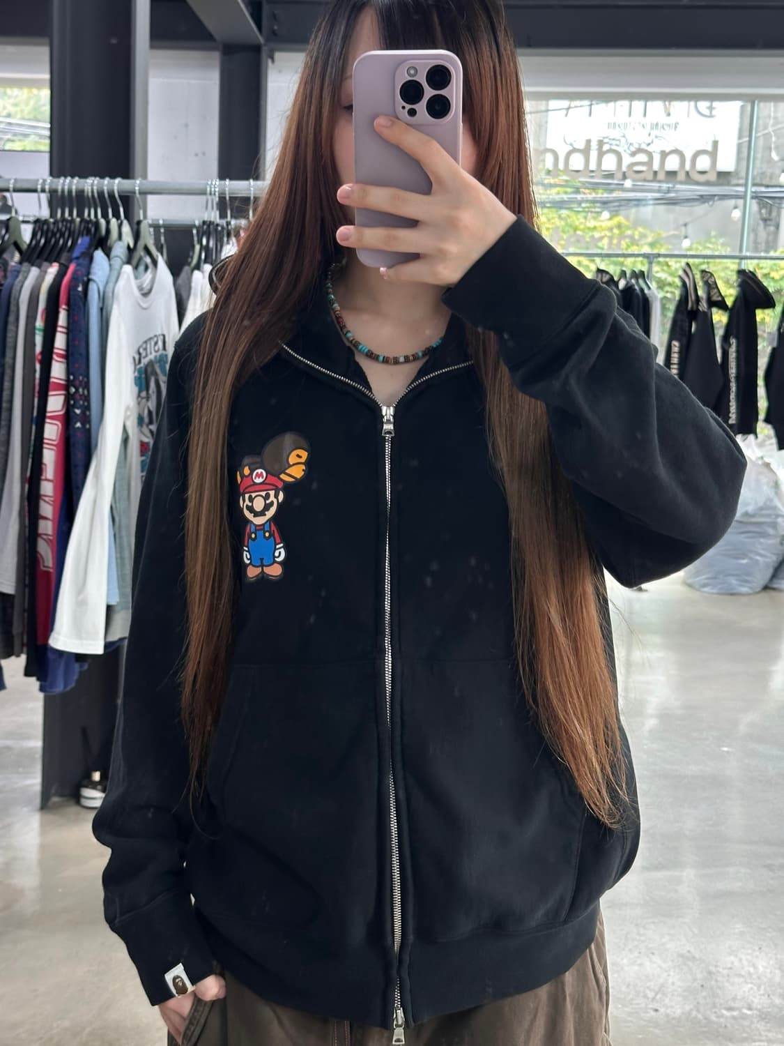 베이프 x 닌텐도 마일로 마리오 풀 후드집업 상품이미지4