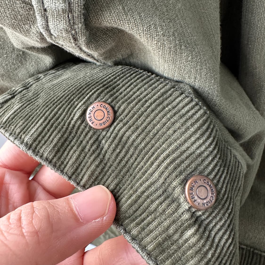 프렌치 커넥션 플리스 카라 코듀로이 자켓 카키 M 상품이미지9