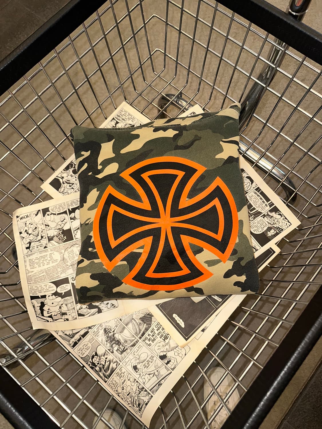 Independent camo pattern logo Hood sweat 상품이미지3