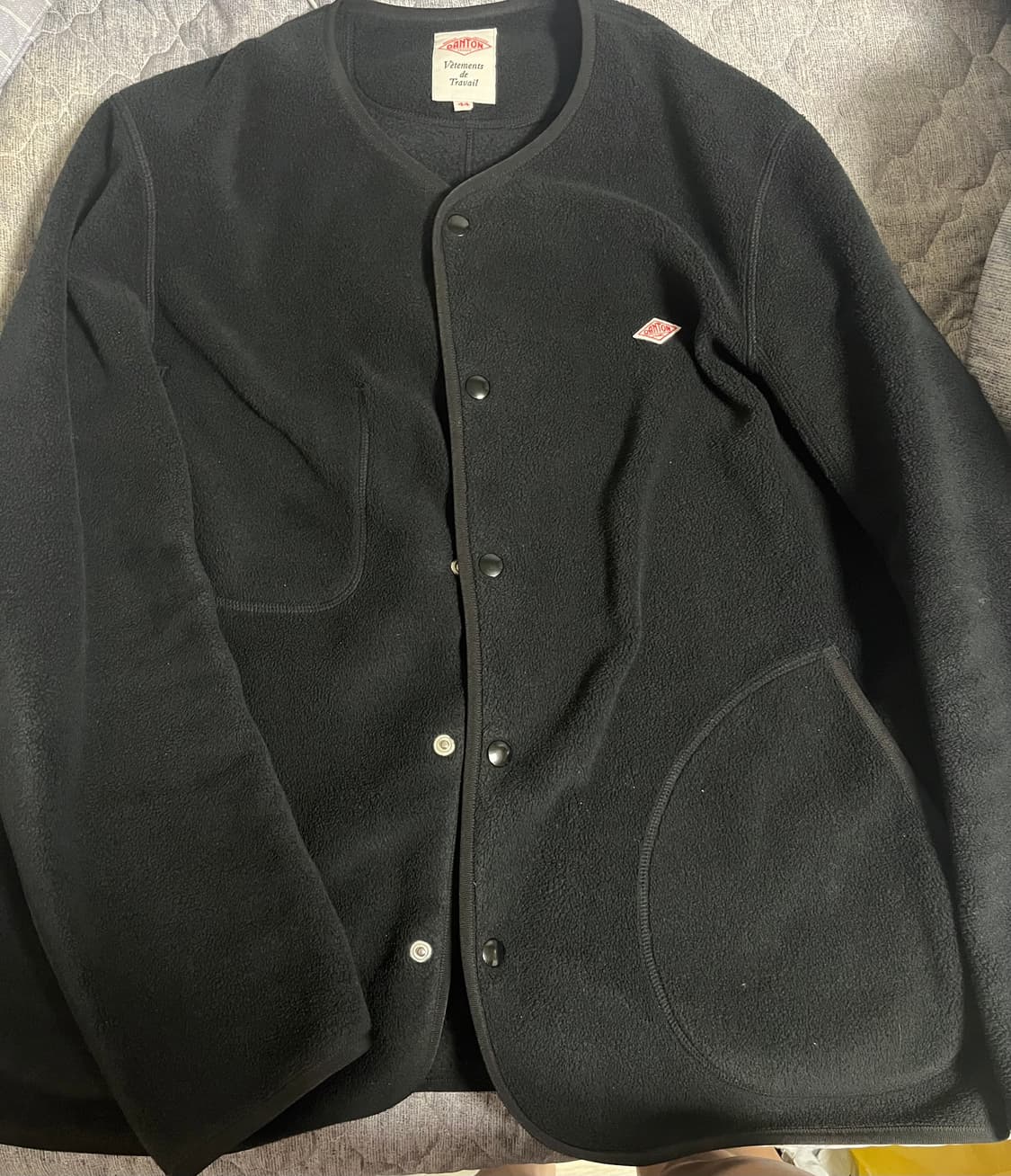 단톤 노카라 후리스 자켓 44 블랙 상품이미지1