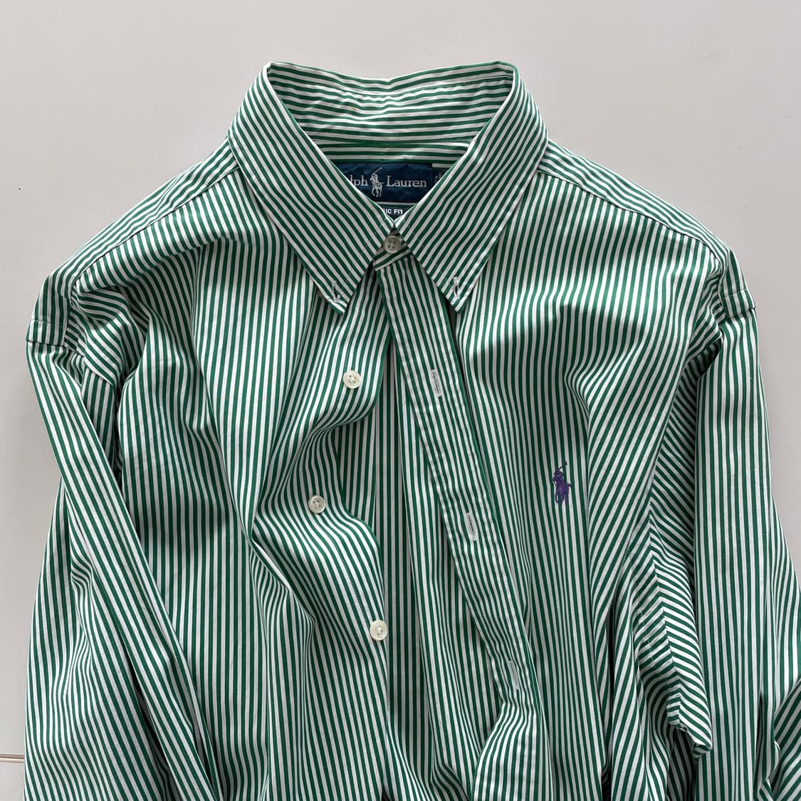 폴로 랄프로렌 스트라이프 그린 셔츠 상품이미지1