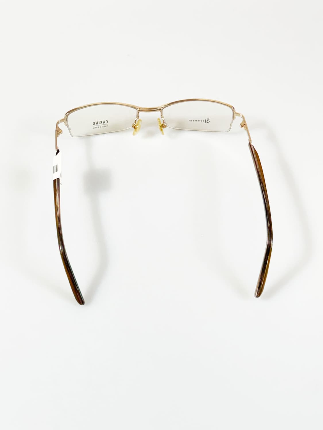 서전 CARINO 골드 반무테 스퀘어 빈티지 안경 상품이미지5