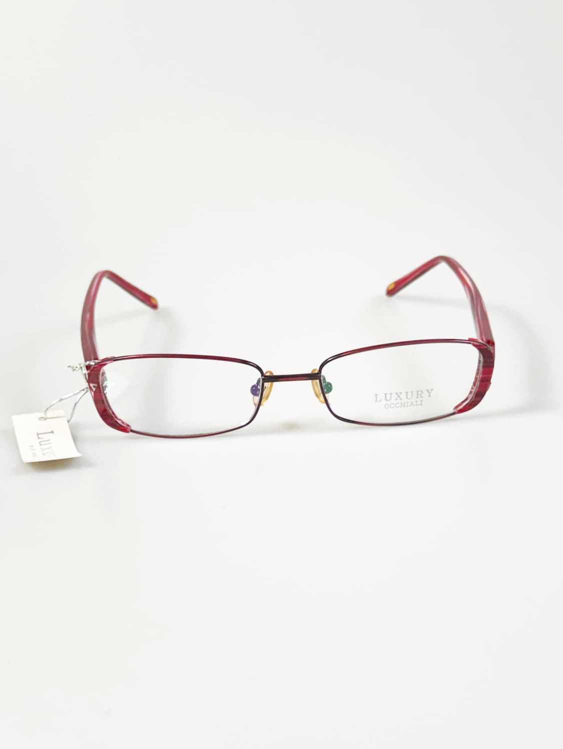 LUXURY OCCHIALI 레드와인 메탈 슬림 스퀘어 빈티지 안경 상품이미지2