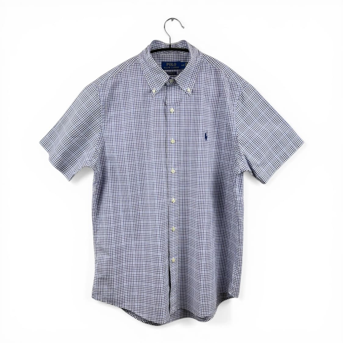 (M) 폴로 랄프로렌 신형 블루 체크 반팔 셔츠 상품이미지1