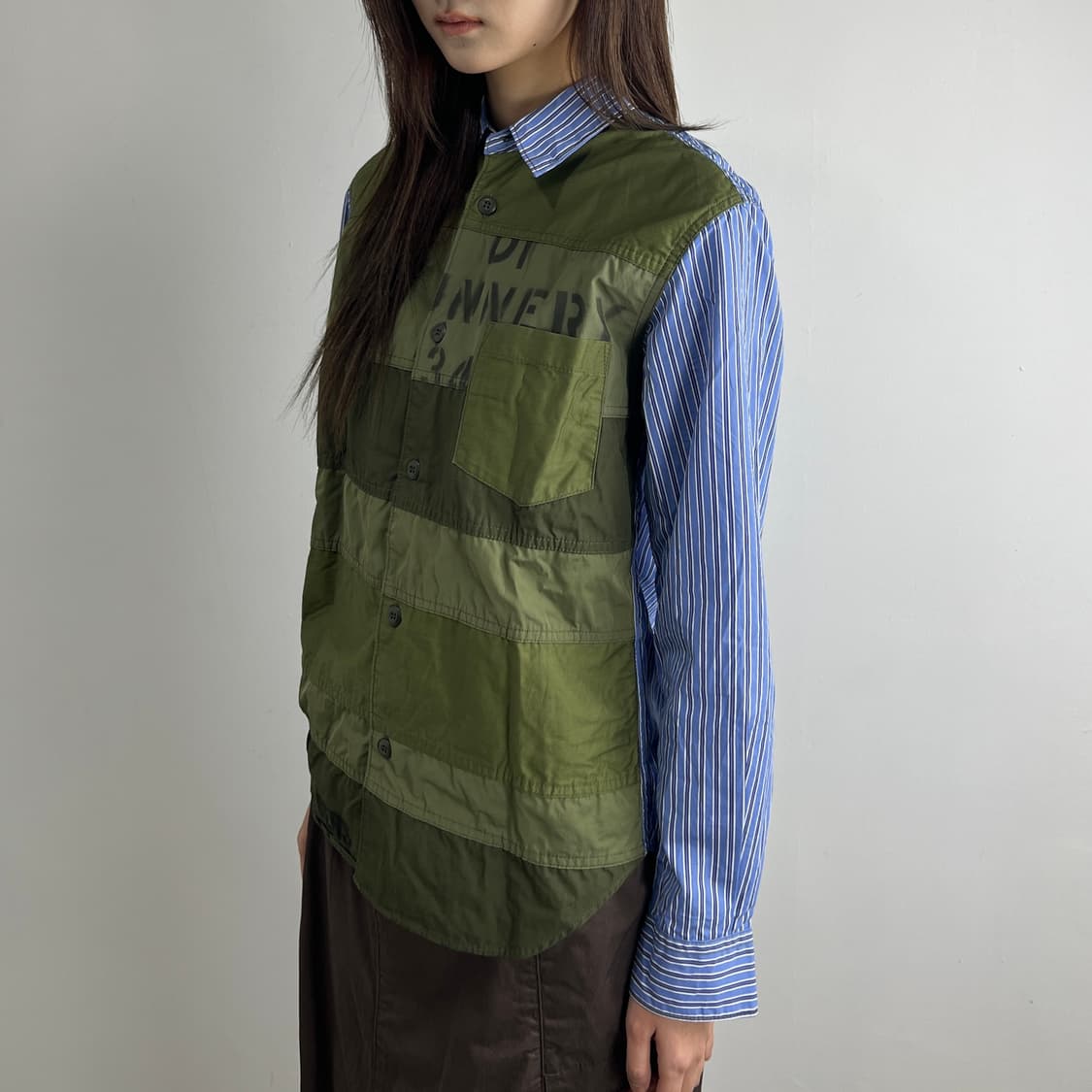 꼼데가르송 옴므 패치워크 스트라이프 셔츠 상품이미지3