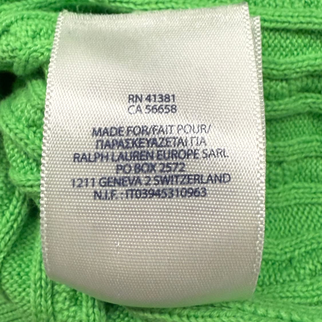 폴로 형광 그린 꽈배기 니트 가디건 상품이미지7