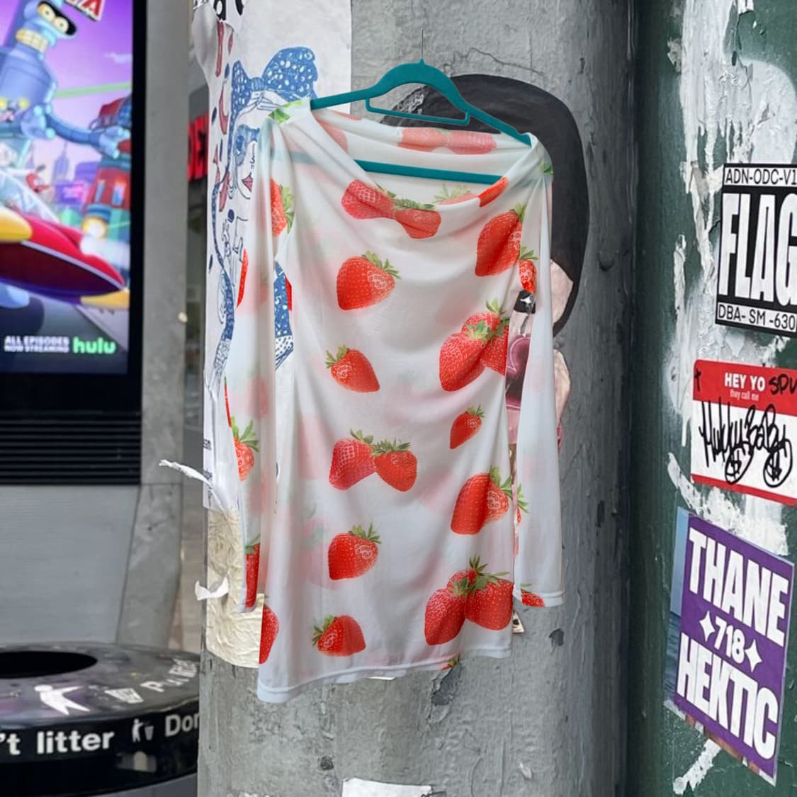Vintage Sheer Strawberry off top 상품이미지2