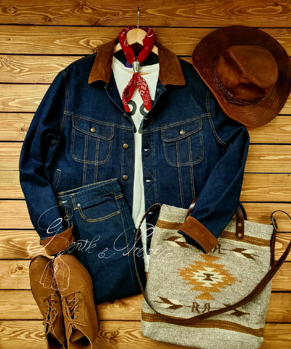 랄프로렌 퍼플라벨 스웨이드 카라 데님자켓 상품이미지1