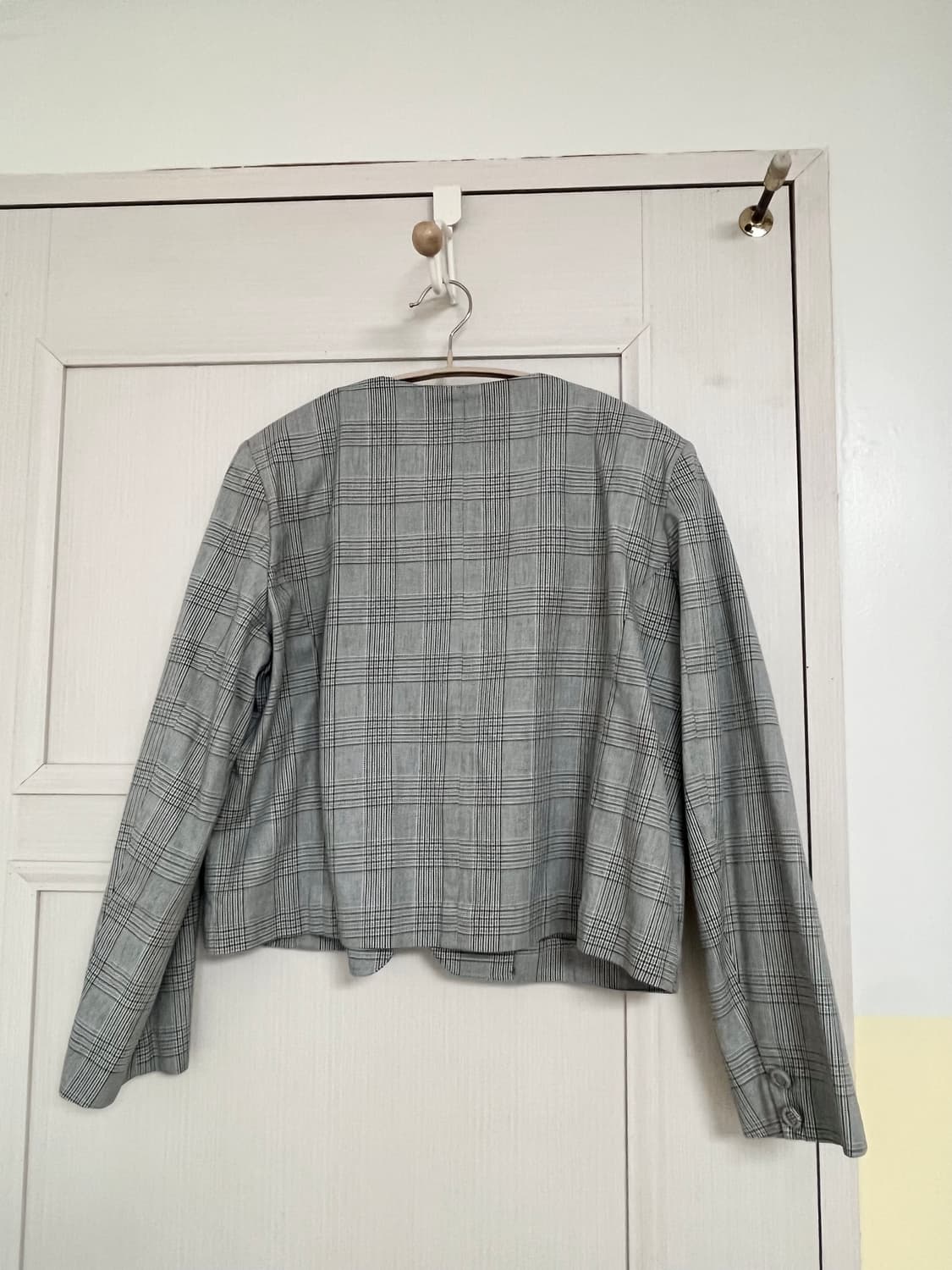 글렌체크 그레이 자켓 스커트 투피스 세트 상품이미지9