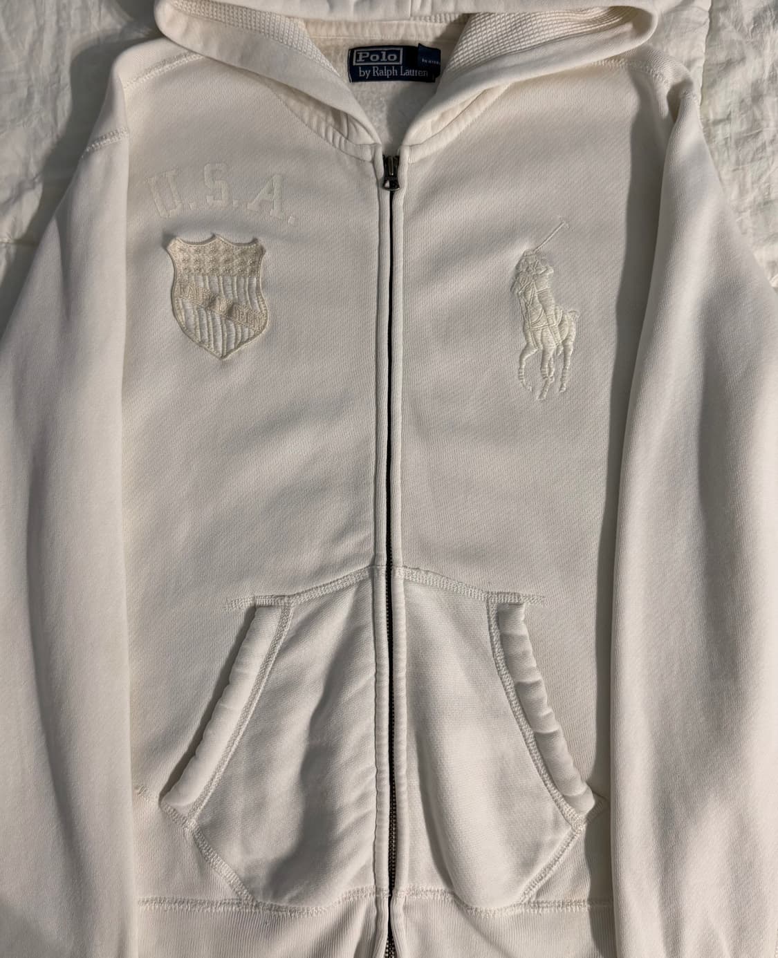 [희귀] 폴로 랄프로렌 빅포니 usa 아이보리 후드집업 상품이미지1