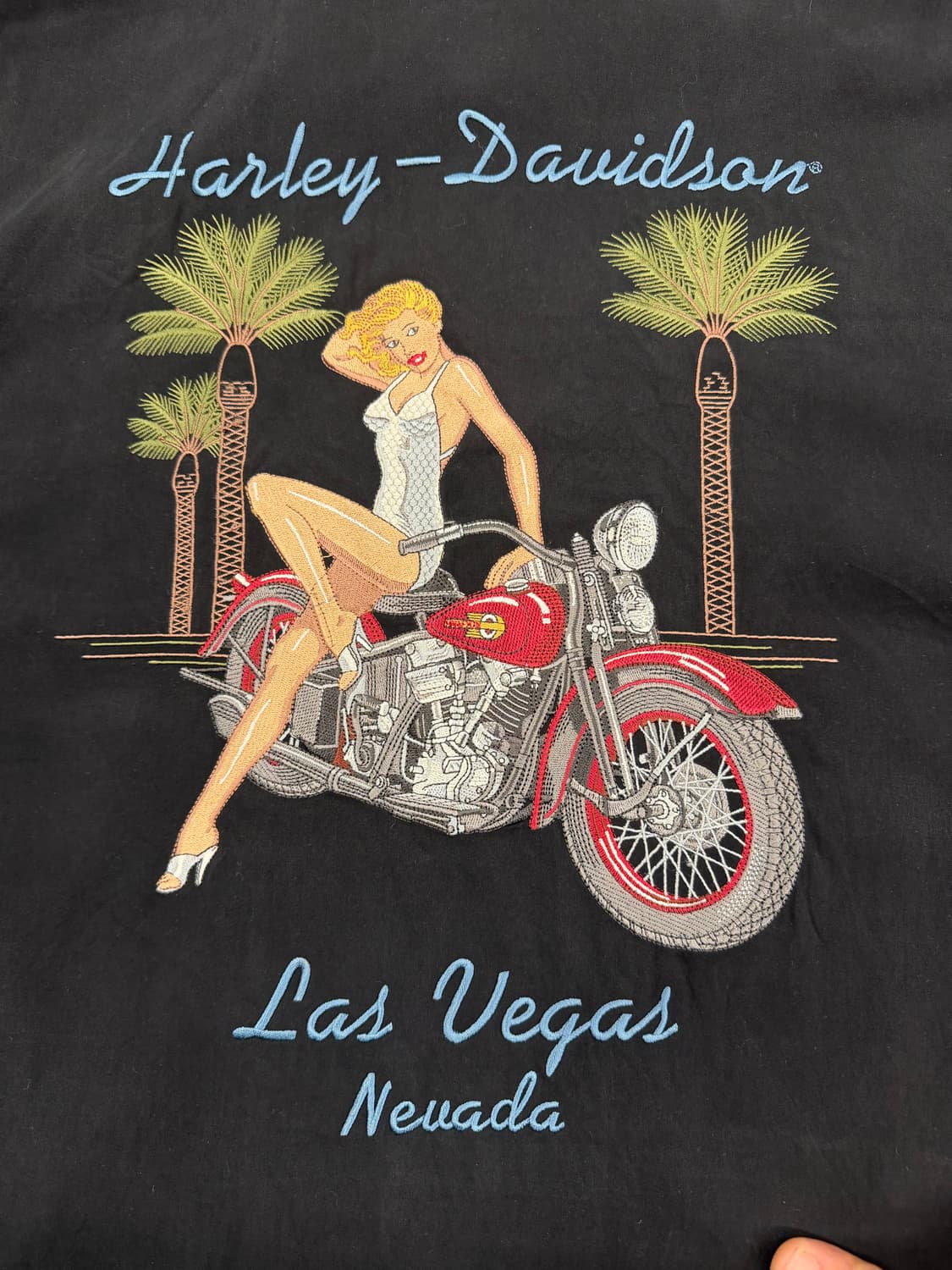 2XL) 할리데이비슨 빈티지 네바다 자수 반팔 셔츠 상품이미지5