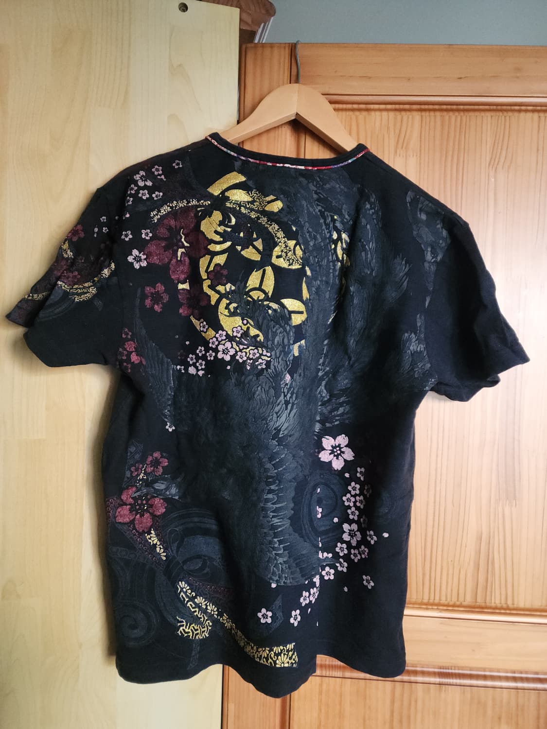 일본 빈티지 오리엔탈 봉황 입체프린팅 반팔티 상품이미지2