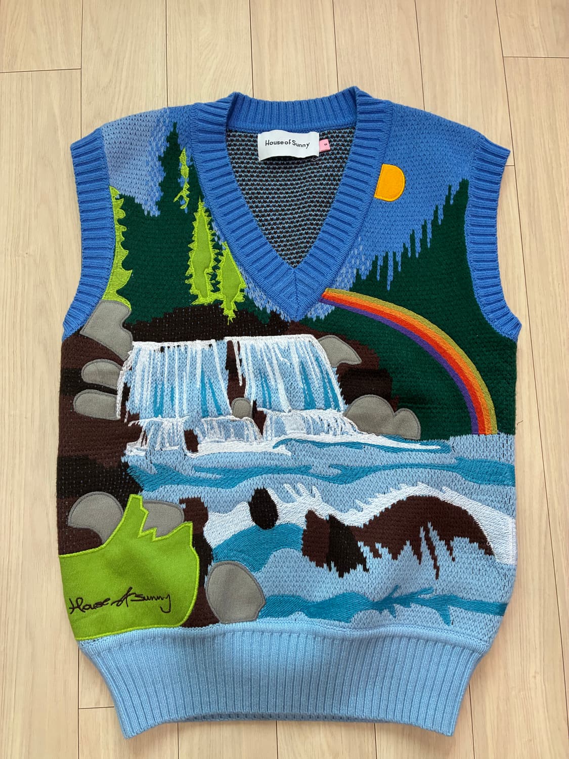 [정품] House of Sunny 체이싱 워터폴스 니트 베스트 🌊🌈 상품이미지1