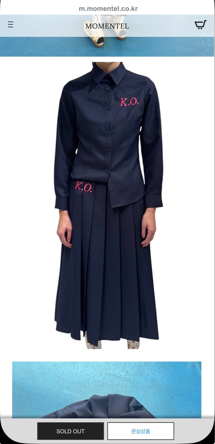 MOMENTEL 모멘텔 boxing K.O navy skirt 상품이미지3