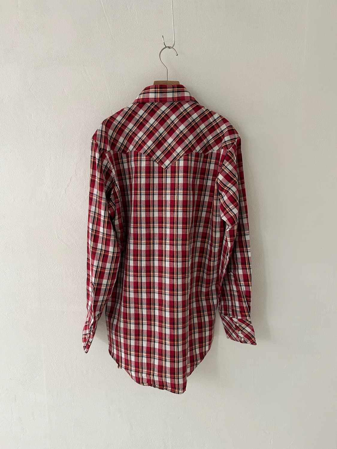 90's red check Western Shirt. 상품이미지10