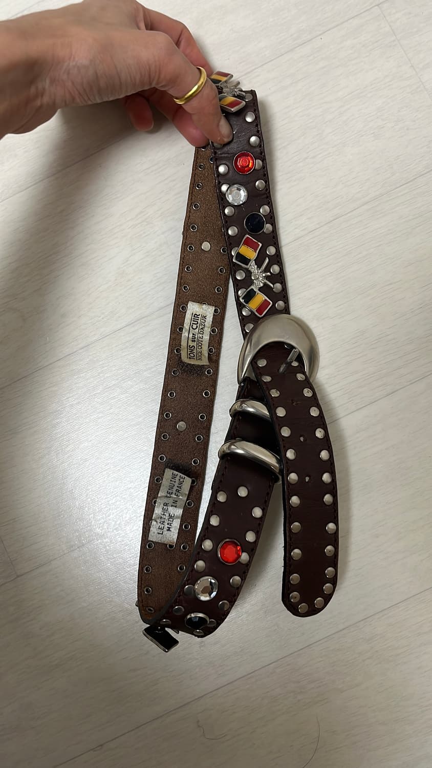 웨스턴 빈티지 스터드 아일렛 벨트 (프랑스) 상품이미지7