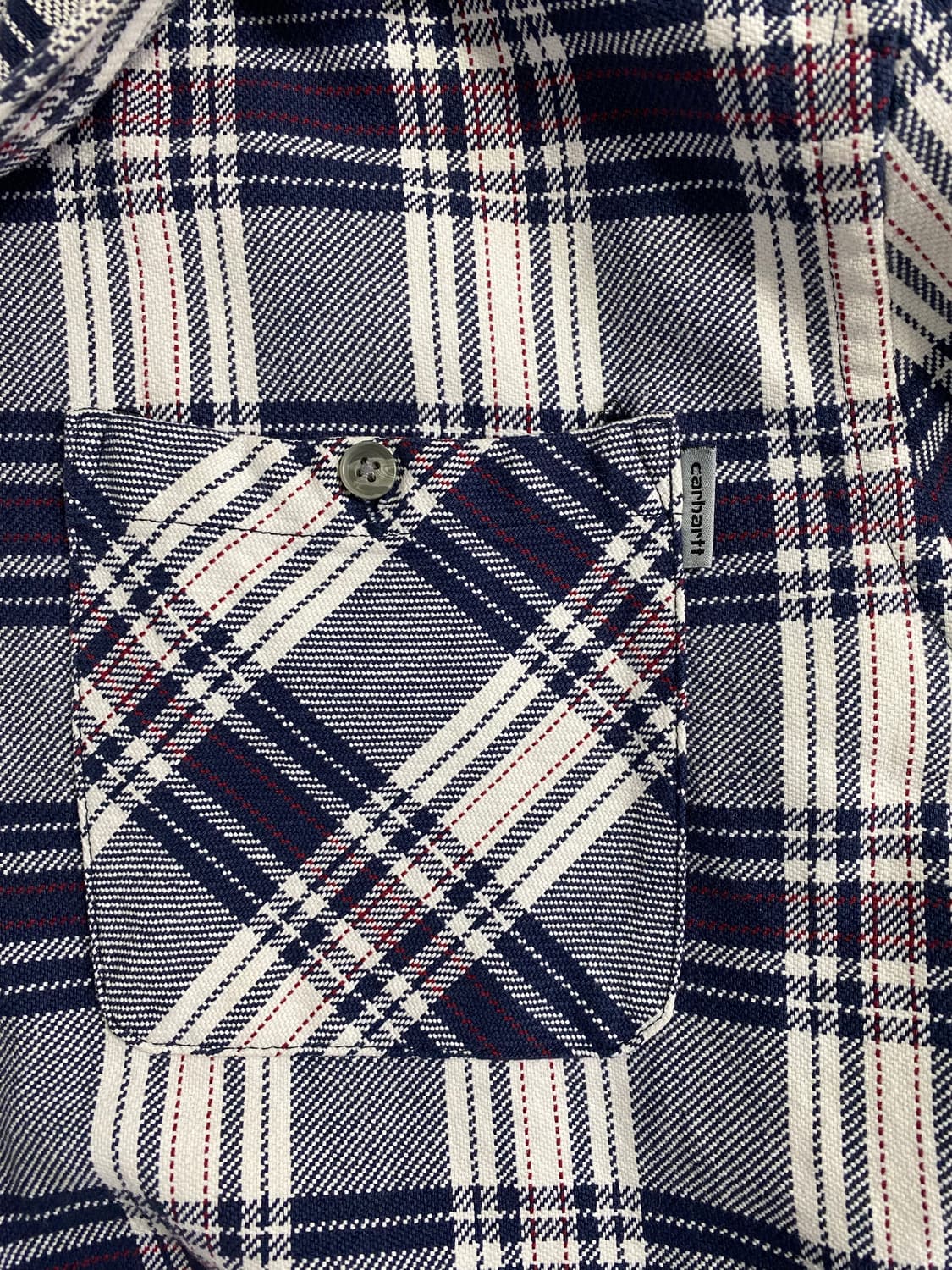 칼하트 WIP 오티스 체크 후드 셔츠 L 상품이미지3