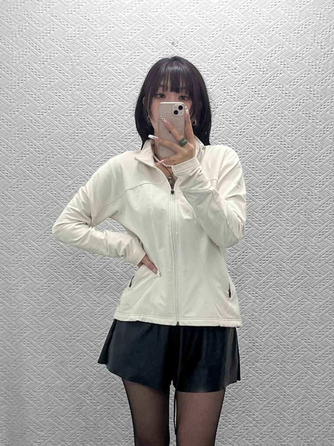 나이키 빈티지 스포티 슬림핏 화이트크림 져지 자켓 M C11111 상품이미지2