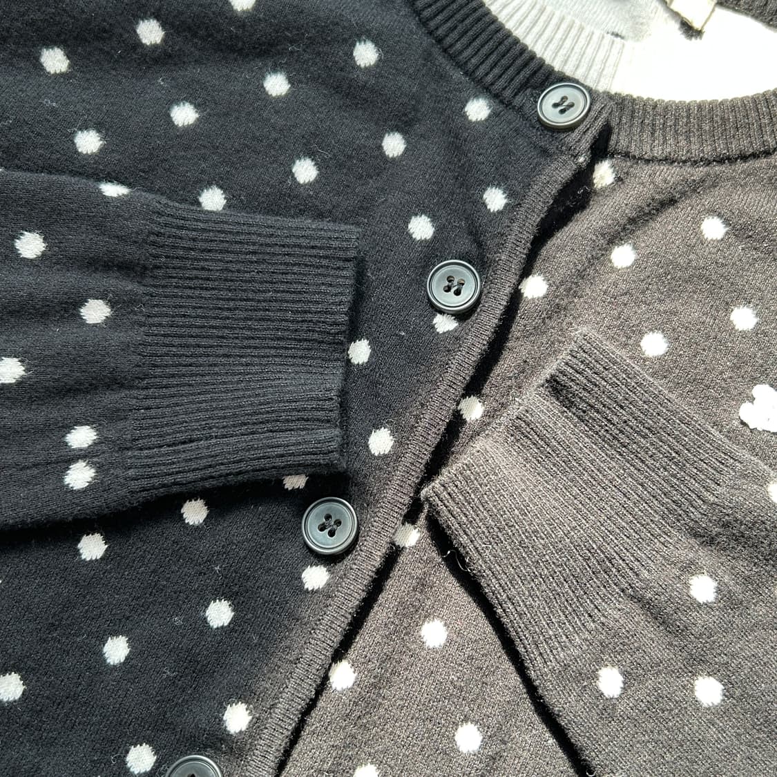 빈티지 땡땡이 도트 레이어드 가디건 상품이미지5