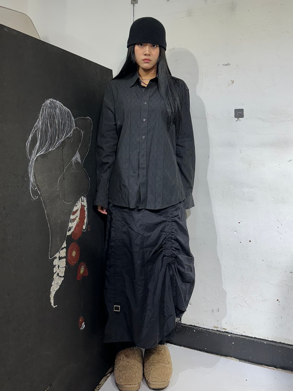 발렌시아가 고딕 블랙 클래식 패턴 셔츠 자켓 L 상품이미지1