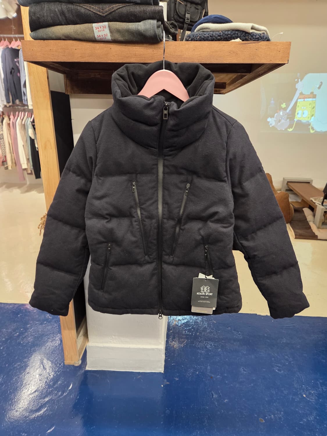 KS 코오롱스포츠 미니멀 아웃도어 투웨이 덕다운 패딩 상품이미지1