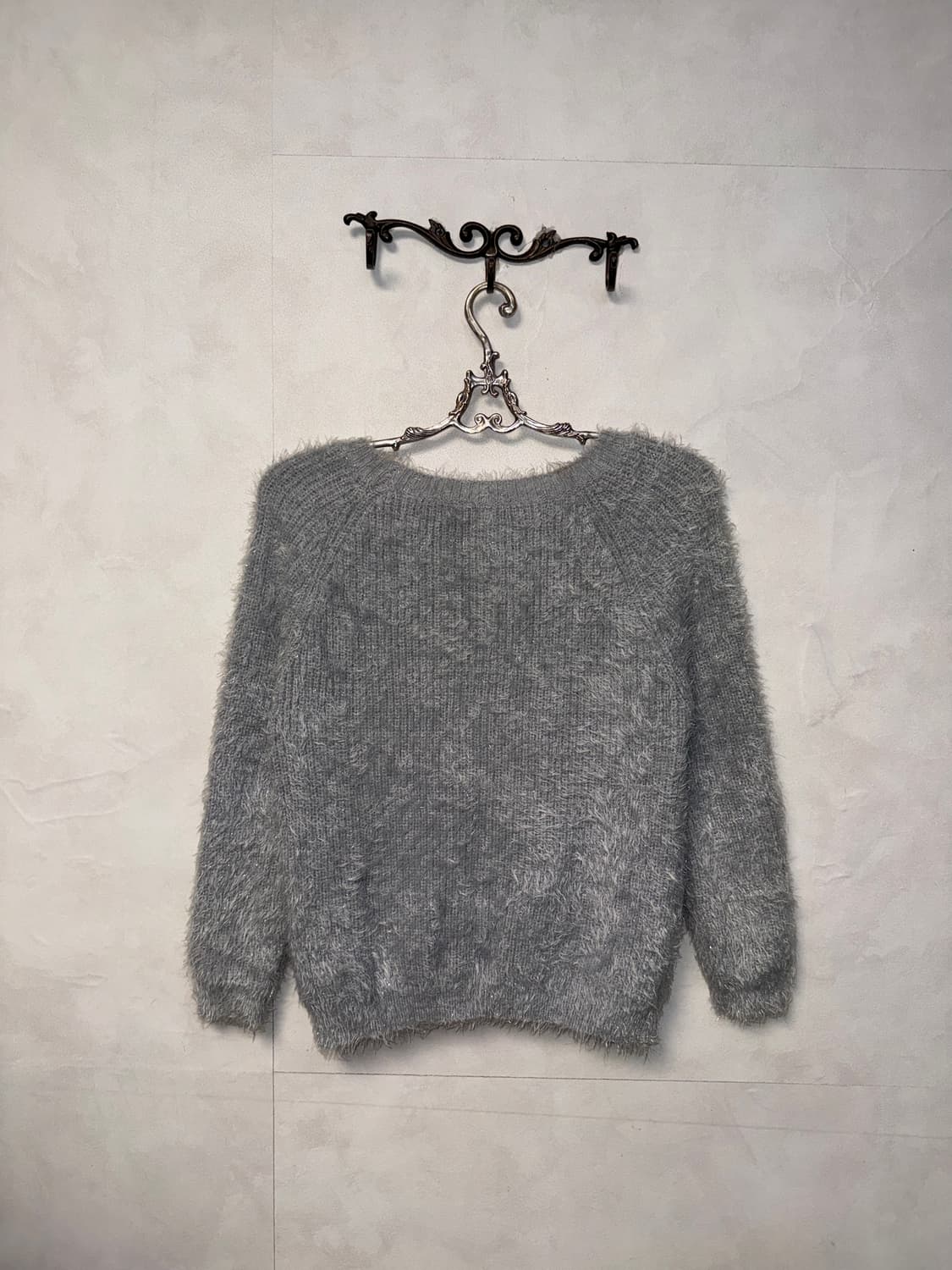 Gray flower corsage fur knit 상품이미지3
