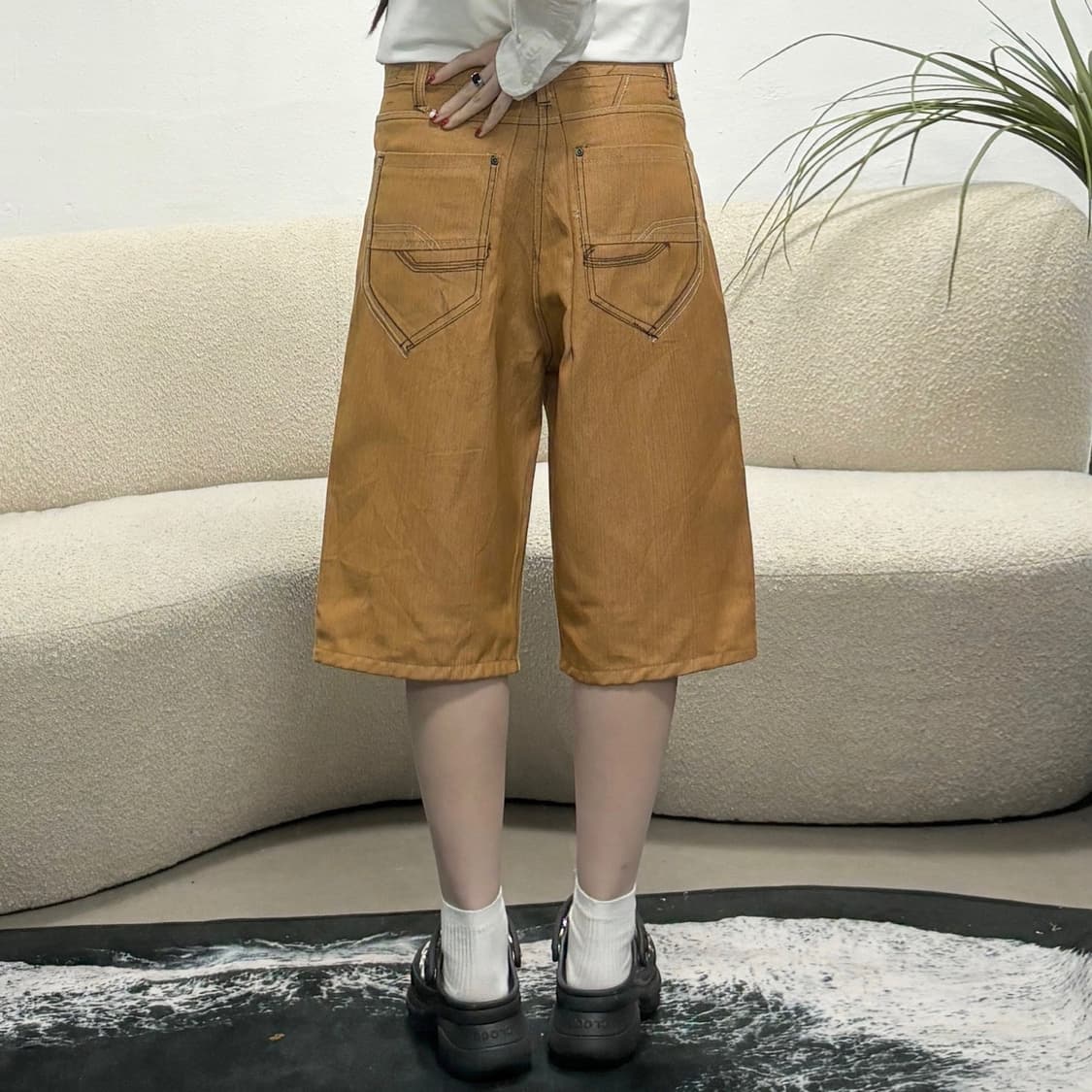 Vtg 베이지 버뮤다팬츠 상품이미지2