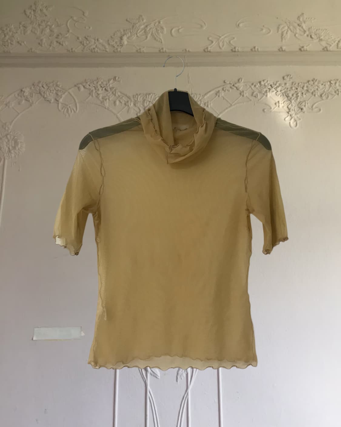 vintage see-through beige mash top 상품이미지5