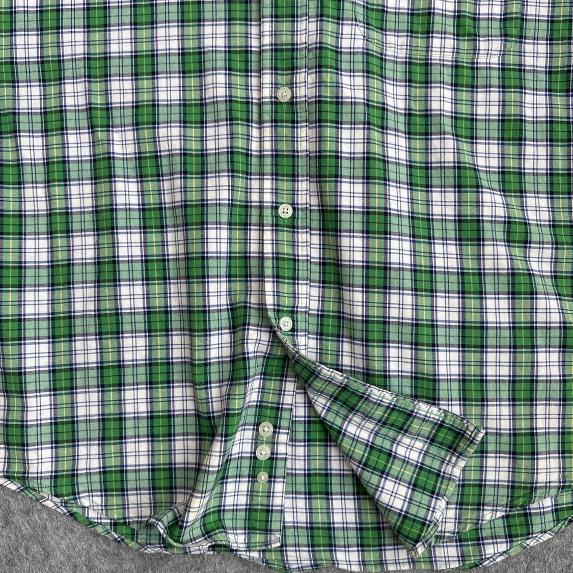 [체감 L-XL] 에디바우어 빈티지 그린 플래드 체크 반팔 셔츠 M 상품이미지8