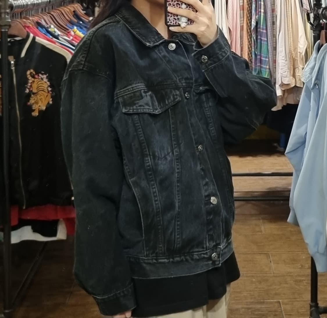 [Hi] vtg 빈티지 데님자켓 블랙 상품이미지3