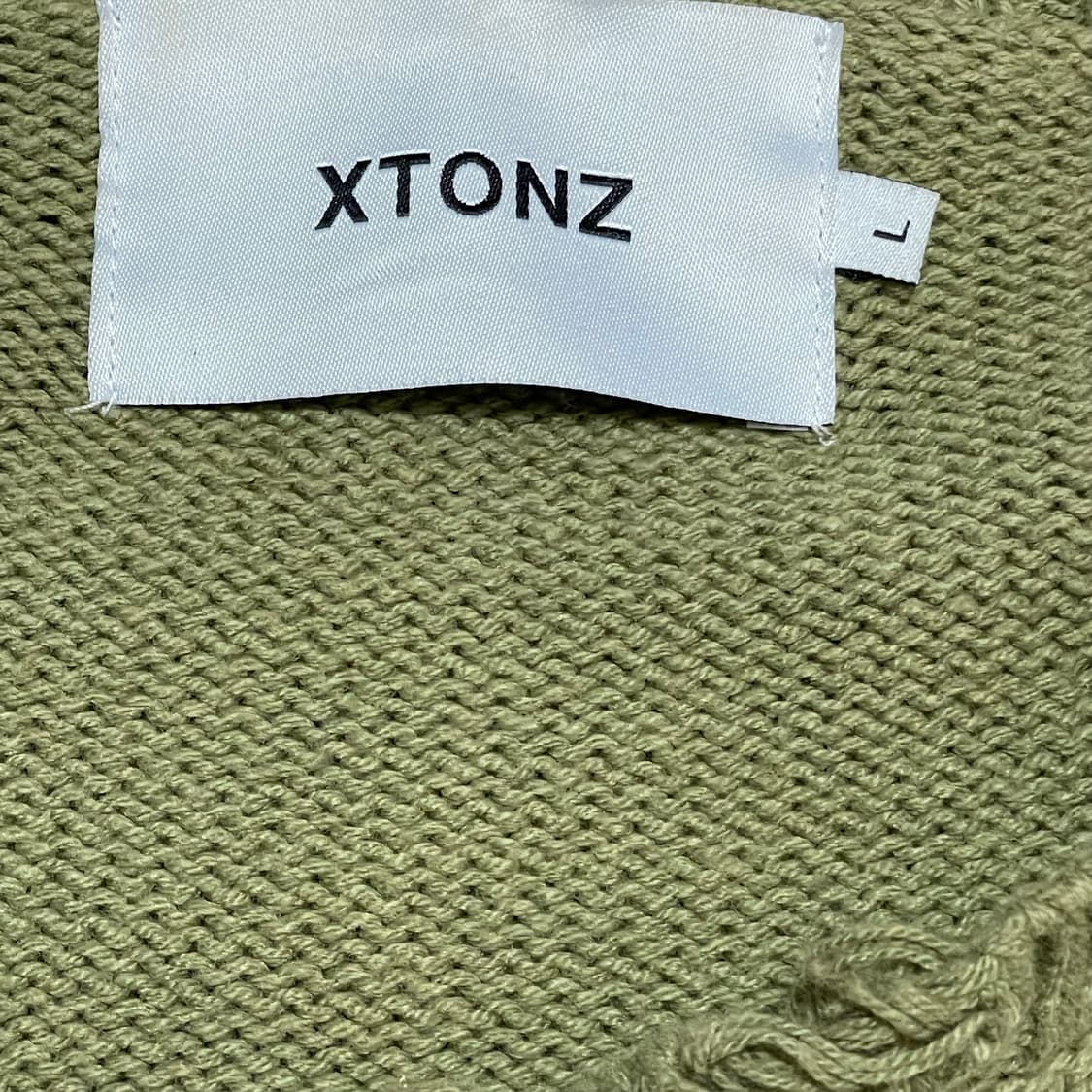 [L] XTONZ 하트 뼈 패턴 니트 집업 가디건 상품이미지2