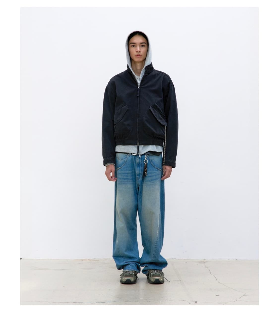 [M] 쿠어 카치온 워시드 트리밍 카라 점퍼 워시드블랙 상품이미지6