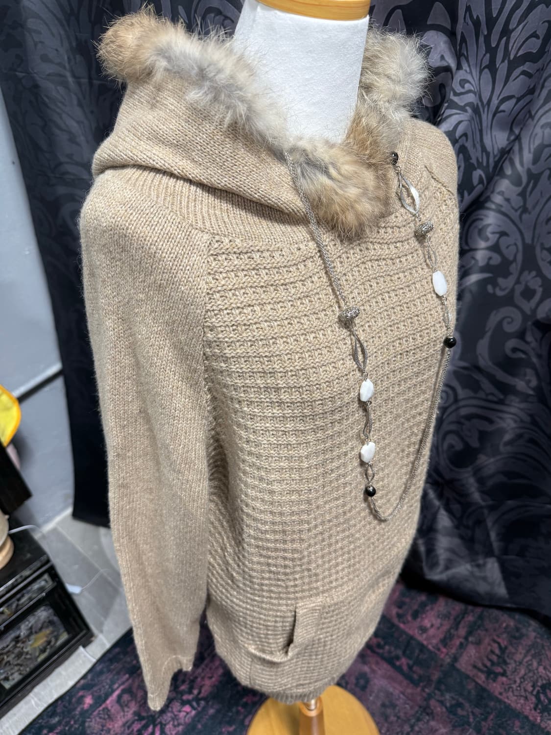 갸루 퍼 니트 후드집업 상품이미지3