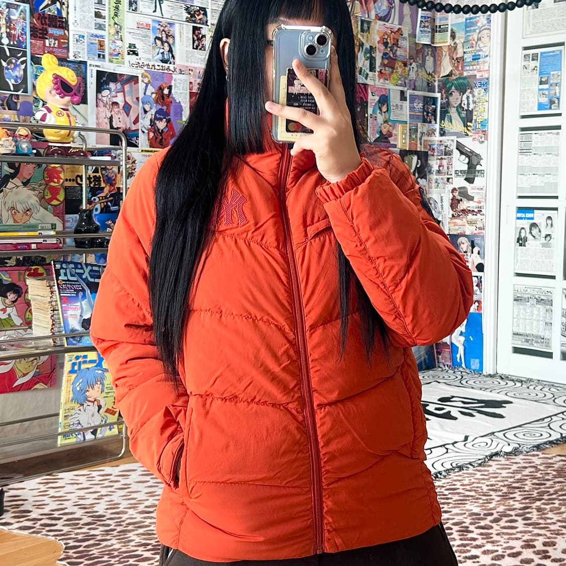 MLB 뉴욕양키스 오렌지 덕다운 패딩 상품이미지2