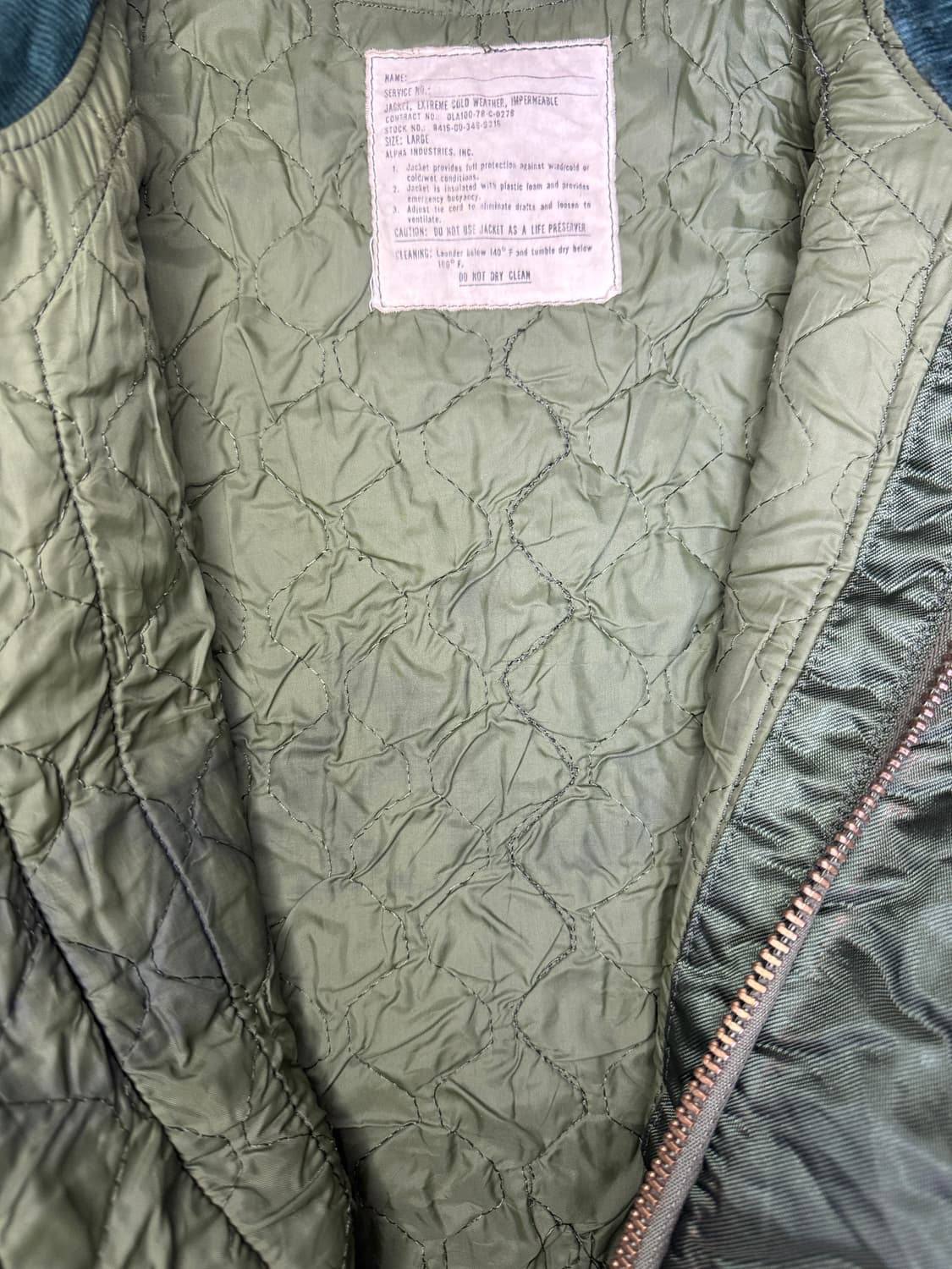 빈티지 미해군 오리지날 덱자켓 ECW impermeable L 상품이미지3